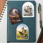 Personalized Funny Bookworm Skull Waterproof Stickers Labels with Name Birthday Gift for Book Lovers Friends
