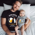Personalizado lindo elefante 100% algodón bebé body camiseta a juego con el nombre Primer regalo del Día del Padre para papá bebé