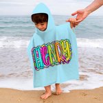 Personligt namn i Paisley-stil Snabbtorkande strandhandduk med huva Researtiklar Sommarsemester Födelsedagspresent för barn