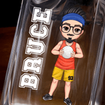 Personalisierte Volleyball Cartoon Charakter Whiskey Dekanter mit Namen Geburtstag Vatertag Geschenk für Volleyball-Liebhaber Mann Frau