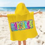 Personligt namn i Paisley-stil Snabbtorkande strandhandduk med huva Researtiklar Sommarsemester Födelsedagspresent för barn