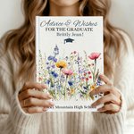 Personalisierte Wildblumen Graduierung Beratung Wünsche Journal Notebook mit Namen und 100 linierten Seiten Party Dekoration Gunst Graduierung Geschenk für Absolventen