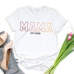 Personalized Cool Mom T-shirt Sweatshirt Hoodie with Gradient Title and Year Multicolor Available Mother's Day Gift for Mama Grandma