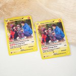 Personalized Ghibli Art Style Photo Poke Game Card with Attack Description and Protective Cover Birthday Mother's Day Gift for Family Friends