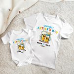 Camiseta de algodón 100% personalizada con el nombre del bebé Nuestro primer regalo del Día del Padre para el bebé papá