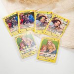 Personalized Ghibli Art Style Photo Poke Game Card with Attack Description and Protective Cover Birthday Mother's Day Gift for Family Friends