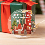 Personalized Besties Acrylic Hanging Ornament with Name Tree Decoration Christmas Gift for Sisters Besties