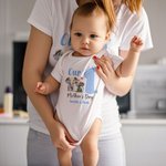 Personalisierte niedlichen Elefanten 1. Muttertag 100% Baumwolle T-shirt Baby Bodysuit mit Namen Geburtstag Geschenk für Baby Mama