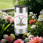 Lámpara solar de jardín personalizada Happy Easter Cute Rabbit Waterproof con nombre Decoración de jardín Uso diario Fiesta de Pascua Regalo para la familia Niños