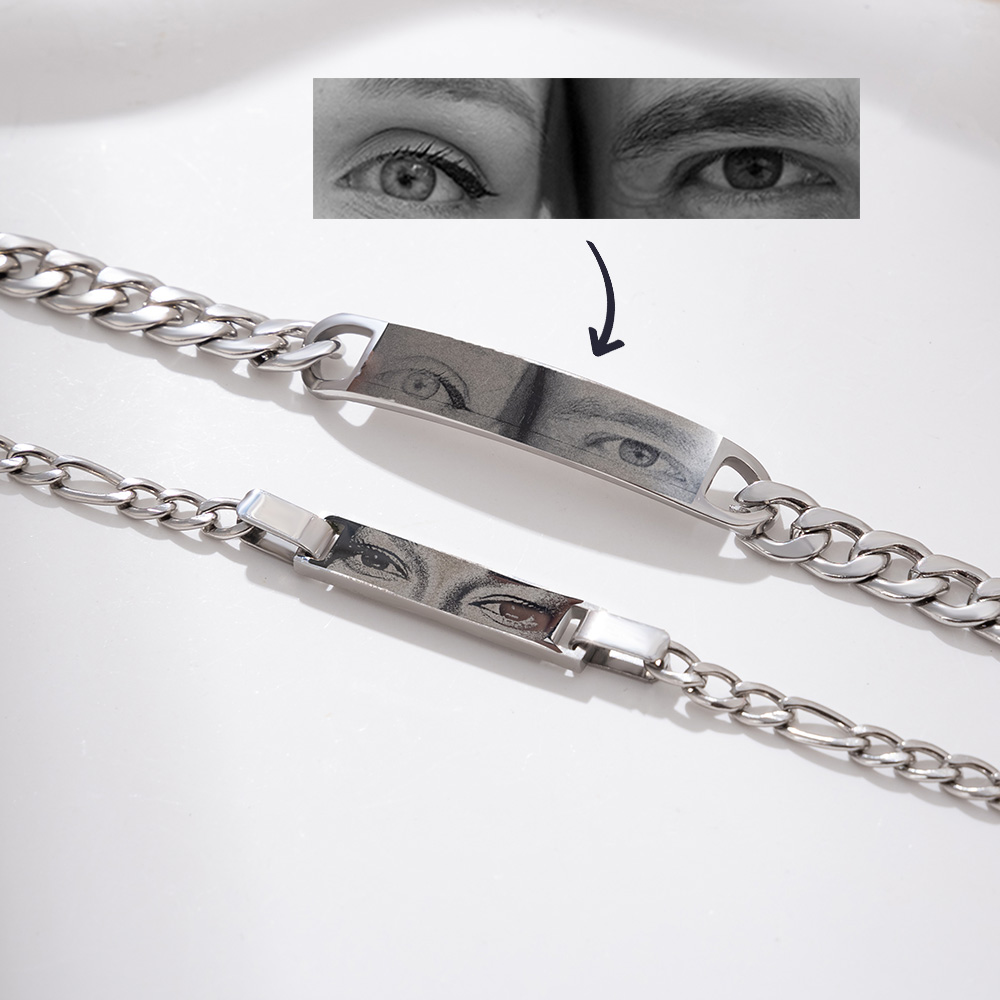 Human Eyes Photo Bracelet Adjustable Portrait Personalised Valentine Gift for Couple