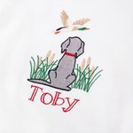 Personalisierte gestickten Stockente Hund 100% Baumwolle Baby Bodysuit mit Namen Baby Dusche Geburtstag Geschenk für Babys Neugeborene