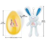 Personalised Cute Peter Rabbit Bunny Initial Fillable Jumbo Easter Egg and Stretchable Plush Bunny Keychain Set Birthday Party Favors Gift for Kids