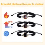 Un amour que seule ta chaleur révèle - Photo thermique personnalisée - Bracelet cadeau d'amour et d'amité