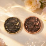 Spersonalizowana mosiężna moneta ze zdjęciem Zawsze jesteśmy z Tobą z imieniem i datą Urodziny Dzień Pamięci Prezent dla przyjaciela rodziny