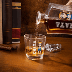 Decantador de whisky personalizado con nombre y número de personaje de voleibol de dibujos animados Regalo de cumpleaños Día del Padre para hombre mujer amante del voleibol