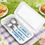 Personalised Multi-Colour Cute Teddy Bear Kids Knife Fork Spoon Three-Piece Set with Name Daily Dining Birthday Gift for Children  Toddlers