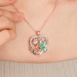 Collar personalizado con mariposa de piedra de nacimiento con nombre grabado Joyería delicada Recuerdo Memorial Simpatía Día de la Madre de regalo para las mujeres