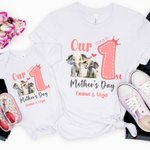 Personalisierte niedlichen Elefanten 1. Muttertag 100% Baumwolle T-shirt Baby Bodysuit mit Namen Geburtstag Geschenk für Baby Mama