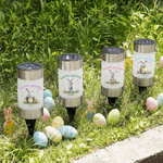 Lámpara solar de jardín personalizada Happy Easter Cute Rabbit Waterproof con nombre Decoración de jardín Uso diario Fiesta de Pascua Regalo para la familia Niños