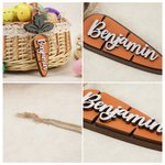 Porte-nom personnalisé en bois en forme de carotte pour le panier de Pâques Cadeau de Pâques pour garçons filles