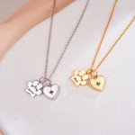 Personalisierte Pfote Herz Halskette mit Namen zierlichen Schmuck Memorial Geschenk für Tierliebhaber Besitzer