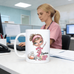 Mug en céramique avec nom et profession Cadeau d'appréciation de Pâques pour infirmière, infirmier, travailleur de la santé