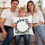 Personalised Circle 3-5 Names Soft Cushion Cover Home Decor Birthday Mother's Day Father's Day Gift for Family