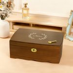 Boîte à bijoux classique en bois personnalisée avec gravure en haut ou à côté - Cadeau anniversaire mariage Saint-Valentin pour les femmes