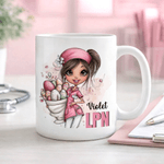 Personalised Cartoon Nurse Easter Eggs 11 oz 15 oz Ceramic Mug with Name and Occupation Easter Appreciation Gift for Nurse Healthcare Worker
