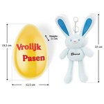 Gepersonaliseerde Rekbare Pluche Konijntje Sleutelhanger en Vulbare Groot Paasei Set Paastraktatie voor Paaseieren Zoeken Cadeau voor Jongens Meisjes