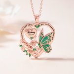 Collar personalizado con mariposa de piedra de nacimiento con nombre grabado Joyería delicada Recuerdo Memorial Simpatía Día de la Madre de regalo para las mujeres