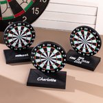 Personlig 3D-tryckt darttavlemönster darthållare med text och bas för 3 darts skrivbordsdekor födelsedagspresent för dartälskar
