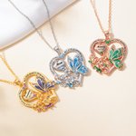 Collar personalizado con mariposa de piedra de nacimiento con nombre grabado Joyería delicada Recuerdo Memorial Simpatía Día de la Madre de regalo para las mujeres