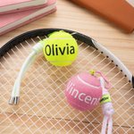 Portachiavi personalizzato a forma di pallina da tennis con nome Charm Borsa Natale Compleanno Regalo di squadra per gli amanti del tennis Allenatore Compagni di squadra