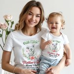 Personlig Vår första mors dag Baby Onesie med söt djur och namn Mors dag present till nyfödd