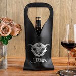 Personalized Western Cow Skull Pattern PU Leather Wine Bag with Name Handle Protective Wine Accessories Wedding Anniversary Gift for Wine Lover