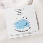 Personalized New Mom and Baby Swan Necklace with Birthstone and Card Birthday Anniversary Christmas First Mother's Day Gift for Women