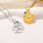Personalised Baby Birth Stats Honeycomb Necklace with Birthstone Newborn Birth Announcement Christmas Mother's Day Gift for New Mom
