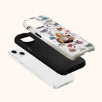 Personalised Cartoon Reading Girl Character Birth Flower Phone Case for iPhone Samsung with Name Daily Use Birthday Gift for Book Lovers