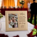 Personalized Mother of the Bride Poem Leather Photo Frame with Folding Stand and Hanger Wedding Thank You Gift for Mom
