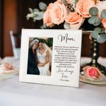 Personalized Mother of the Bride Poem Leather Photo Frame with Folding Stand and Hanger Wedding Thank You Gift for Mom