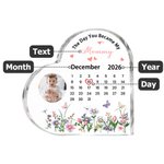 Gepersonaliseerde De Dag Je Werd Mijn Mama Kalender Hart Acryl Plaquette met Foto Home Decoratie Moederdag Verjaardagscadeau voor moeder kinderen