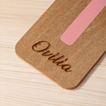Personalised Ribbon Bow Bible Verse Cross Wooden Bookmark with Engraved Name Birthday Religious Baptism Gift for Family Christians