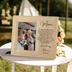 Personalized Mother of the Bride Poem Leather Photo Frame with Folding Stand and Hanger Wedding Thank You Gift for Mom