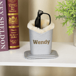 Personalisierte Minimalist Name PU Leder Brillenhalter mit Plüsch Futter Büro Muttertag Geburtstag Geschenk für Erwachsene Studenten