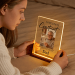 Personalised Photo Acrylic LED Night Light with Name and Wooden Base Home Decor Sympathy Gift for Family Friends