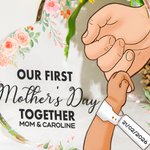 Plaque de coeur en acrylique avec fleurs et prénoms Cadeau de naissance pour nouvelle maman