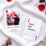 Chaque message est une pièce de notre bonheur - Set de cartes à jouer personnalisés avec photo nom et date
