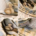 Personalized Swan Family LED Light Wooden Ornament with Text and Date Home Decor Mother's Day Christmas Birthday Gift for Mom