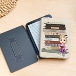 Personalized Cartoon Character Retro Books Portable  Kindle Case with Name Daily Use Birthday Gift for Book Lovers Bookworms